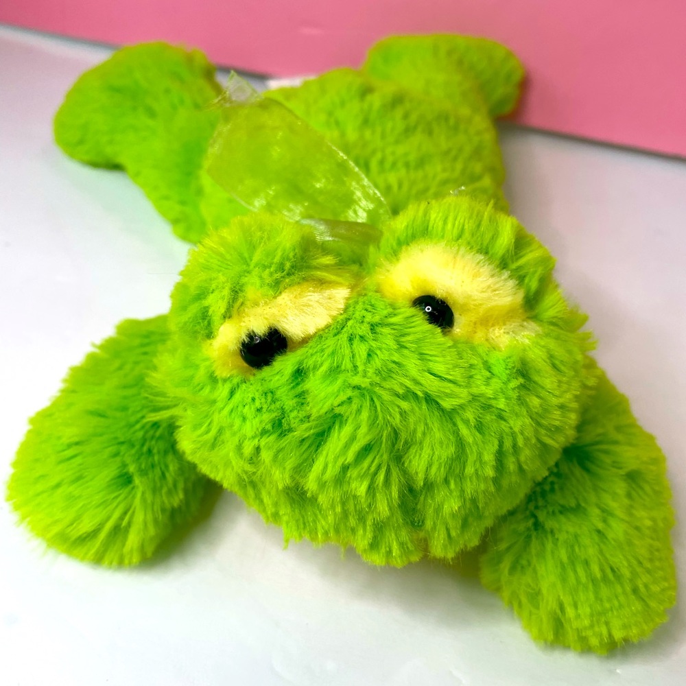 Fuzzy Friends Floppy Frog Pillow 10” Travel Buddy Soft